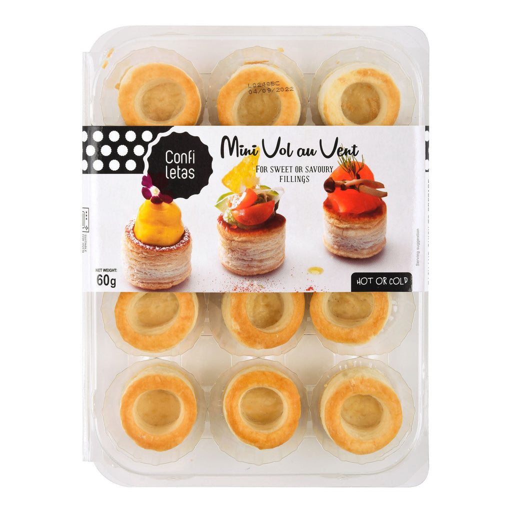 Confiletas Mini Vol Au Vent Pastry Shells x 12 60g