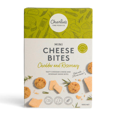 Cheddar & Rosemary Mini Bites 100g - Charlies