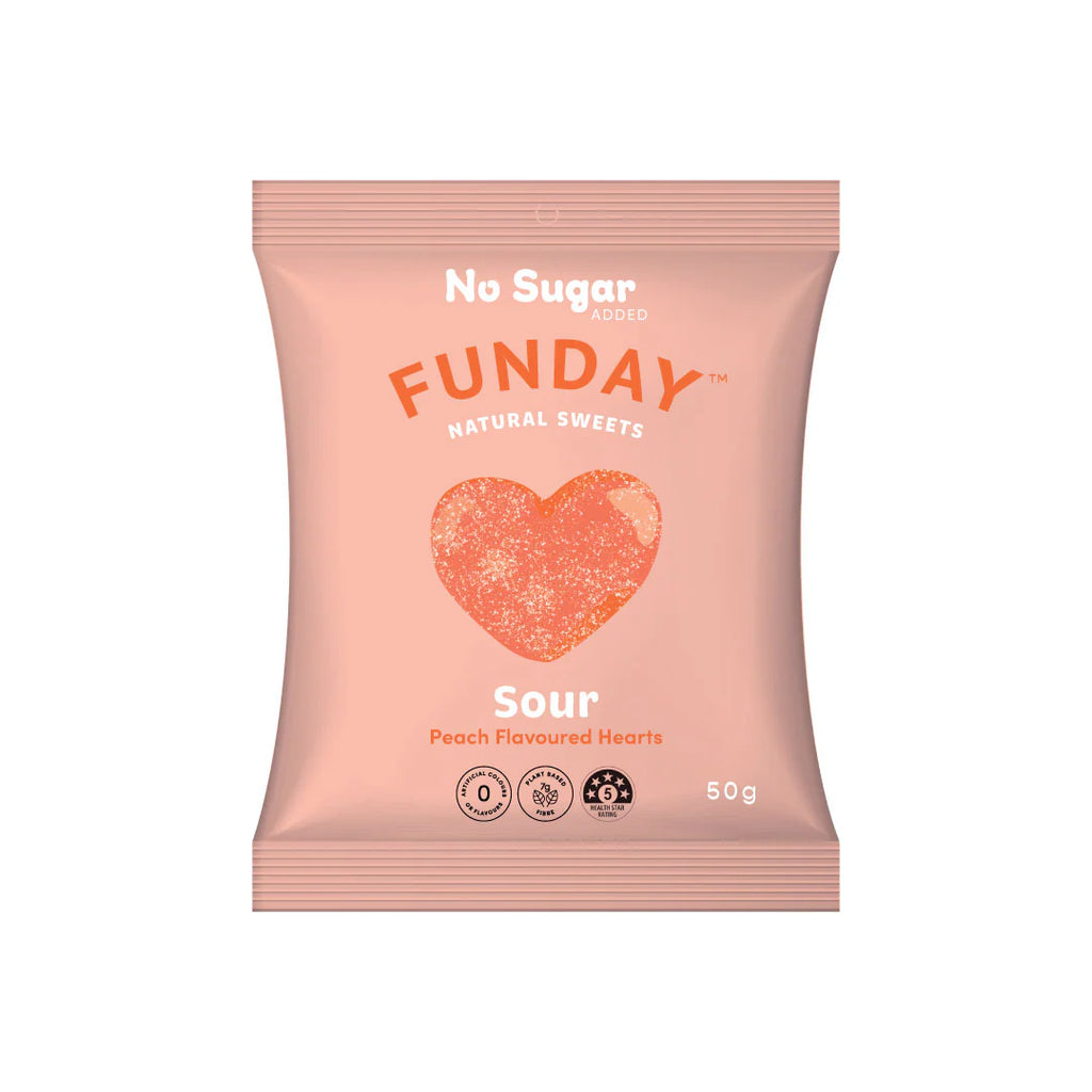 Funday - Sour Peach Hearts 50g