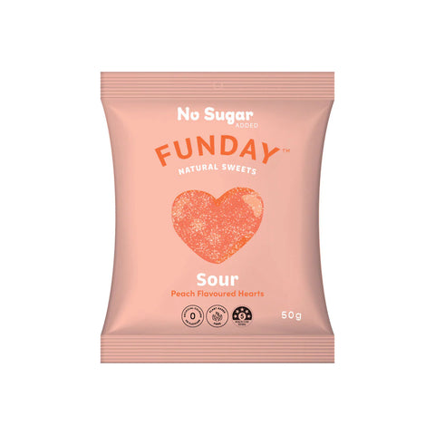 Funday - Sour Peach Hearts 50g