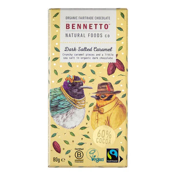 Dark Salted Caramel Chocolate Block 80g - Bennetto