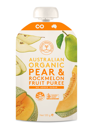 Pear & Rockmelon Fruit Puree - Australian Organic