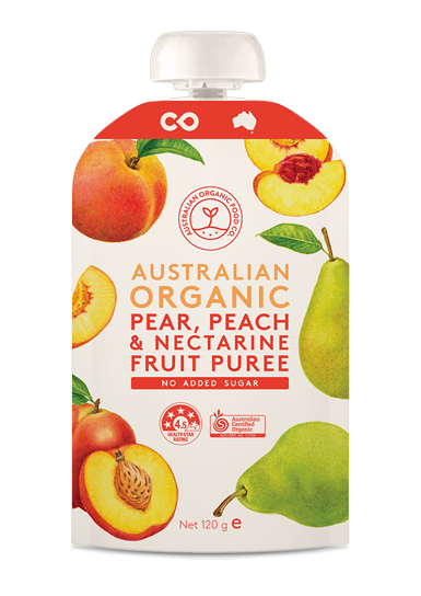 Pear, Peach & Nectarine Fruit Puree - Australian Organic