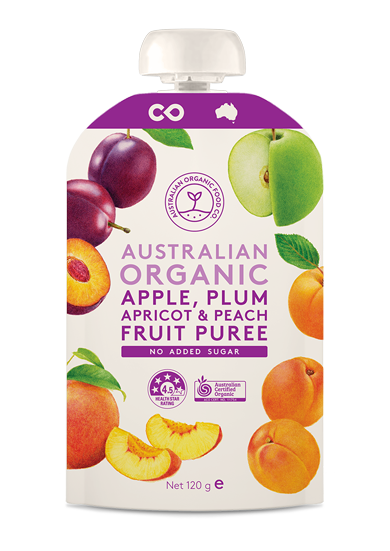 Apple, Plum, Apricot & Peach Fruit Puree - Australian Organic