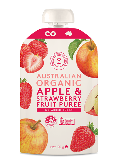Apple & Strawberry Fruit Puree - Australian Organic